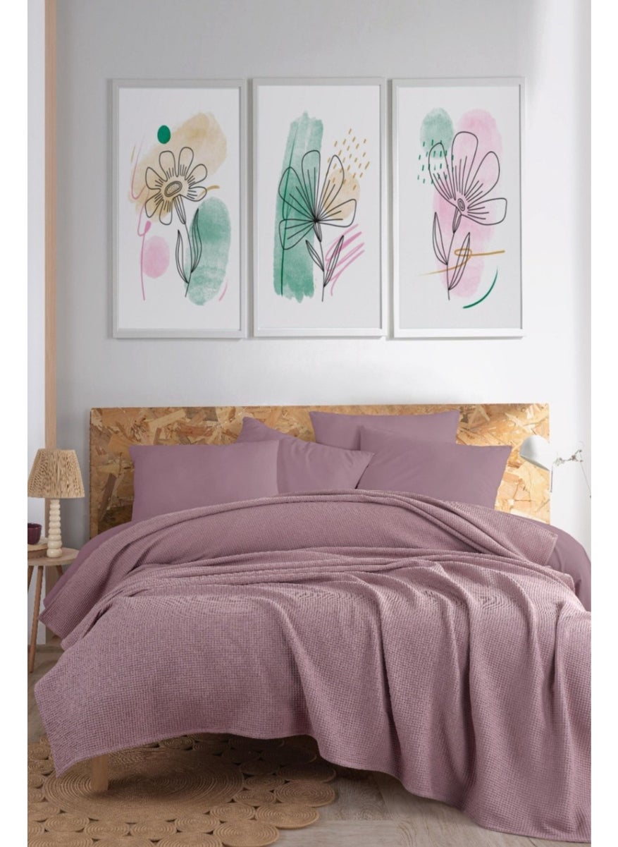 Eponj Home Ecocel Pique Cover Double 200x230cm Karde Damson  - Image 1