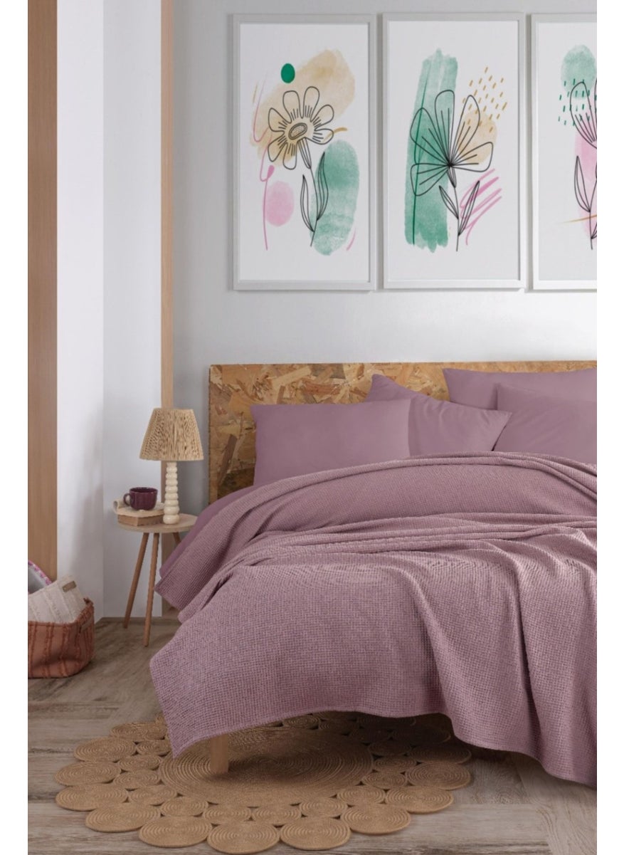 Eponj Home Ecocel Pique Cover Double 200x230cm Karde Damson  - Image 3