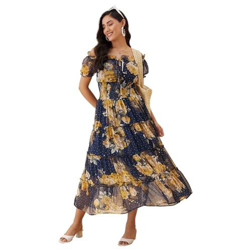 Rare Women Casual Multi Colour Maxi Floral Dress (EP7546E_Multi_S) - Image 1
