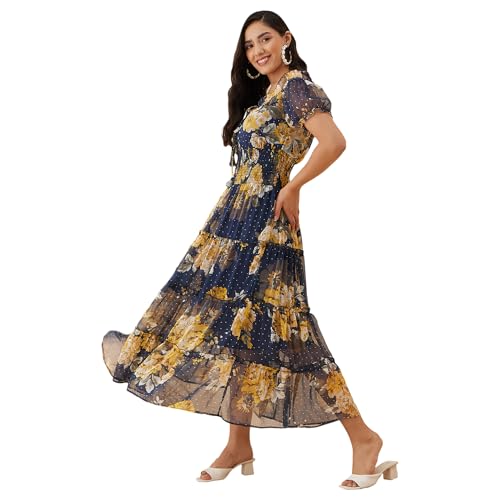 Rare Women Casual Multi Colour Maxi Floral Dress (EP7546E_Multi_S) - Image 2