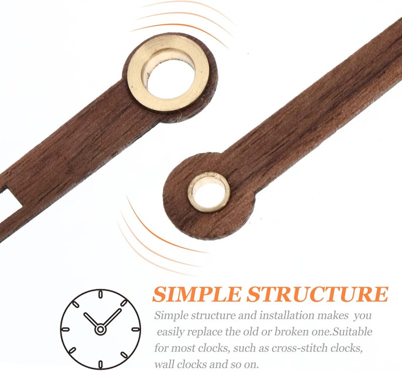OSALADI Wood Clock Hands Replacement Kit for Precision Clock Movement Non-Ticking Design for Home Decor - Image 5