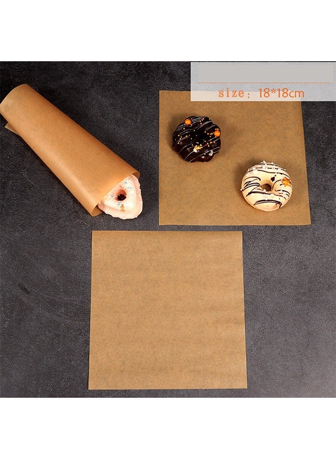 100-Piece Bread Sandwich Burger Fries Food Grade Oil Proof Paper, Wrapping Baking Tools Gift Tissue, Cake Packaging Paper 18x18cm - Image 1