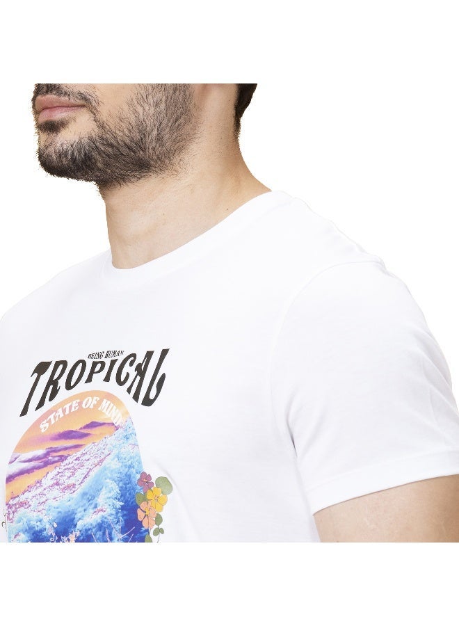 Being Human Mens White Round Neck Short Sleeve T-Shirt - Image 5