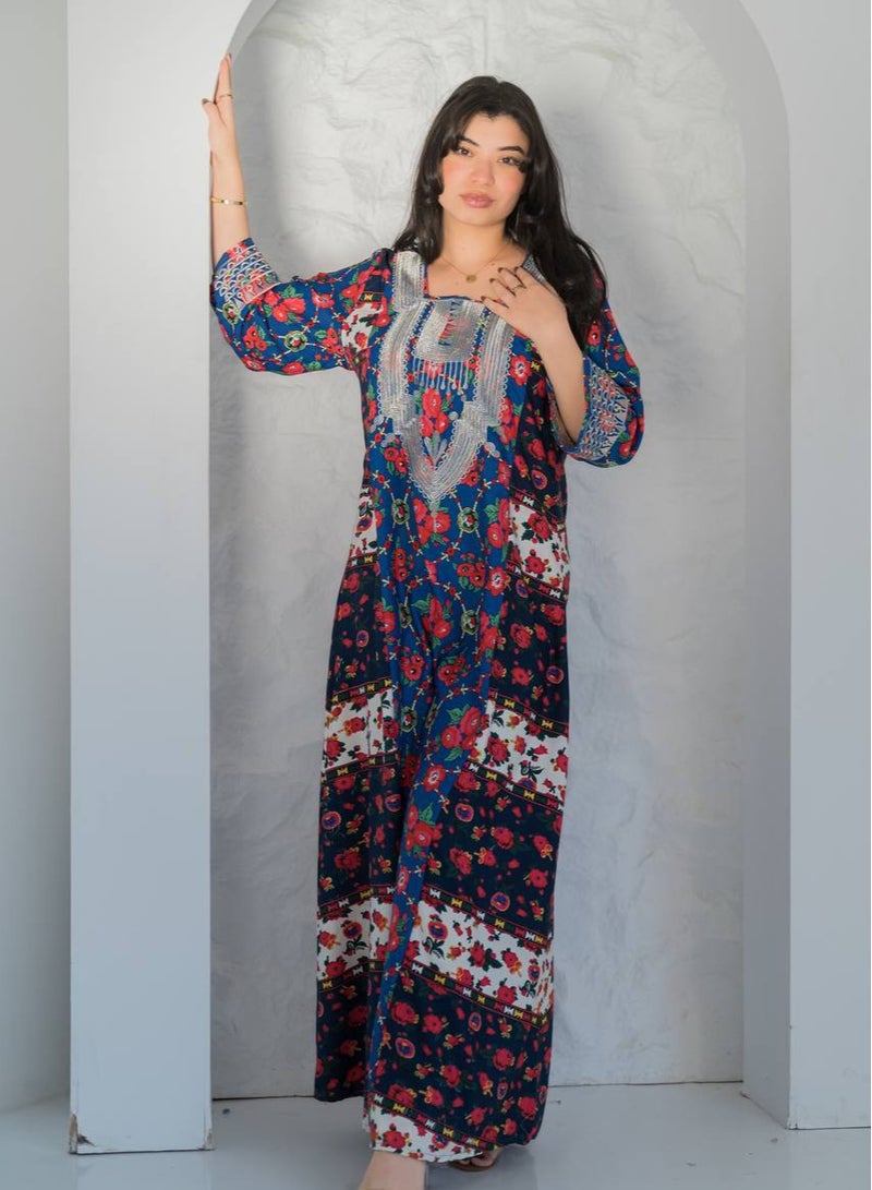 AFandina Women's Embroidered Shalki Jalabiya We designed it with love for you, and we made sure to choose luxurious fabrics  - Image 1
