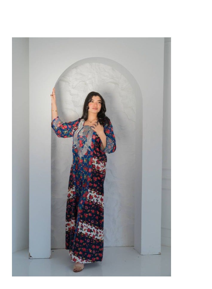 AFandina Women's Embroidered Shalki Jalabiya We designed it with love for you, and we made sure to choose luxurious fabrics  - Image 3