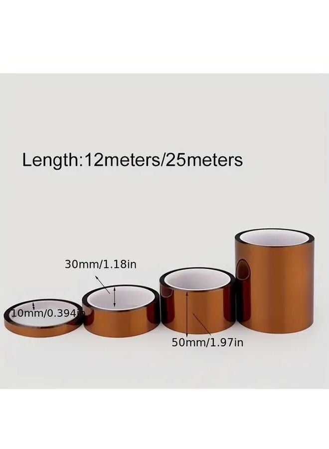 5 Rolls 50mm x 472.44 Inch High Temperature PI Self Adhesive Heat Resistant Polyimide Tape - Image 3
