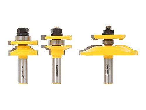 YONICO Raised Panel Cabinet Door Rail and Stile Router Bits Set 3 Bit Ogee 1/2-Inch Shank 12345 - Image 1