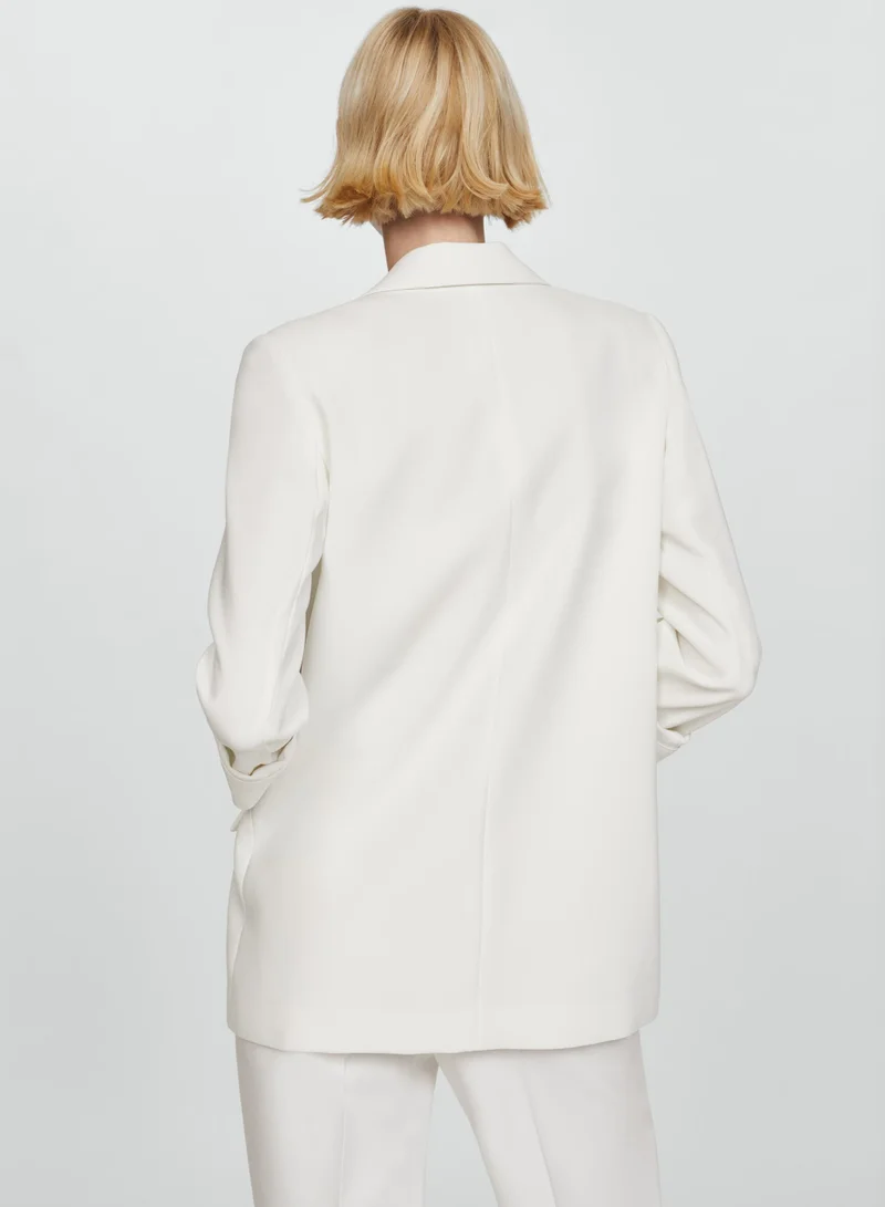 مانجو Tailored Jacket With Turn-Down Sleeves