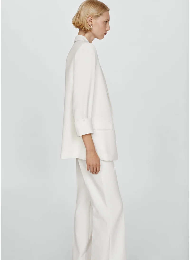 مانجو Tailored Jacket With Turn-Down Sleeves