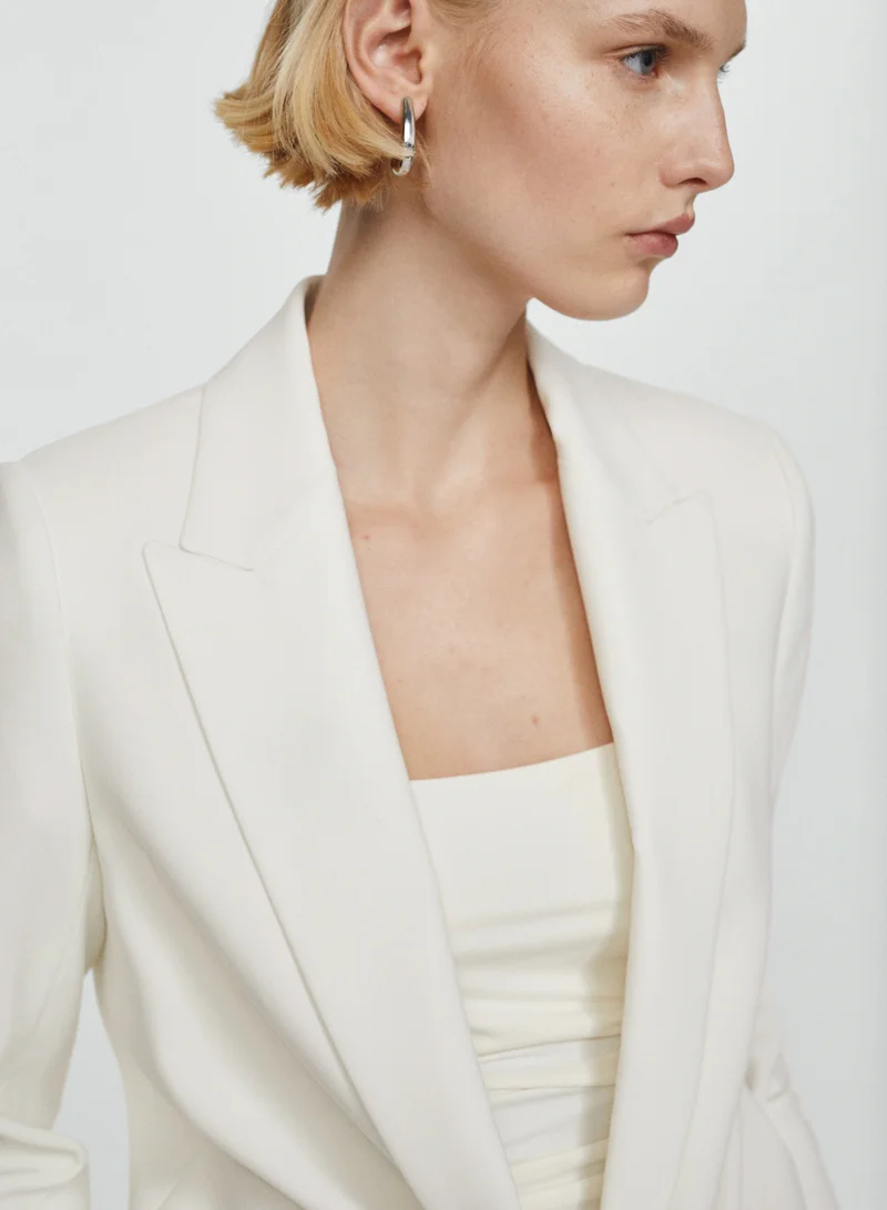 مانجو Tailored Jacket With Turn-Down Sleeves