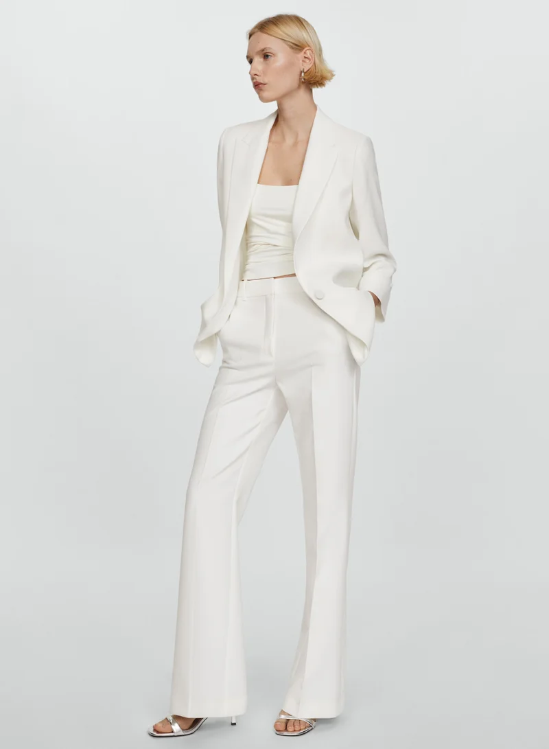 مانجو Tailored Jacket With Turn-Down Sleeves