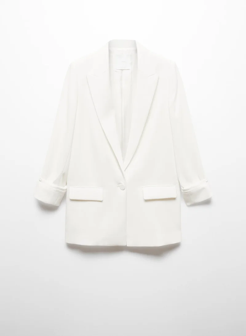 مانجو Tailored Jacket With Turn-Down Sleeves