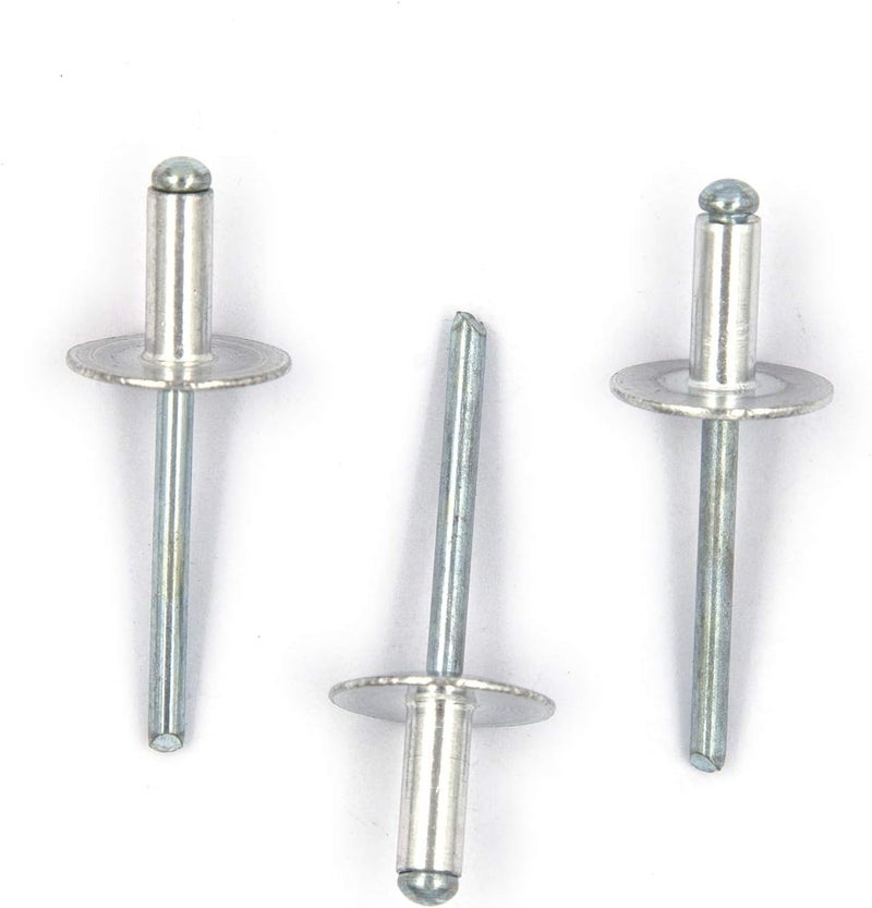 ALLOYPRO 60pcs Large Flange Blind Rivets, Aluminum,Flange Diameter 5/8" (16 mm),Pop Rivets Assortment Kit Blind Rivet,3/16" x 1/2" Inch,Grip Range(4.8-8mm) - Image 1