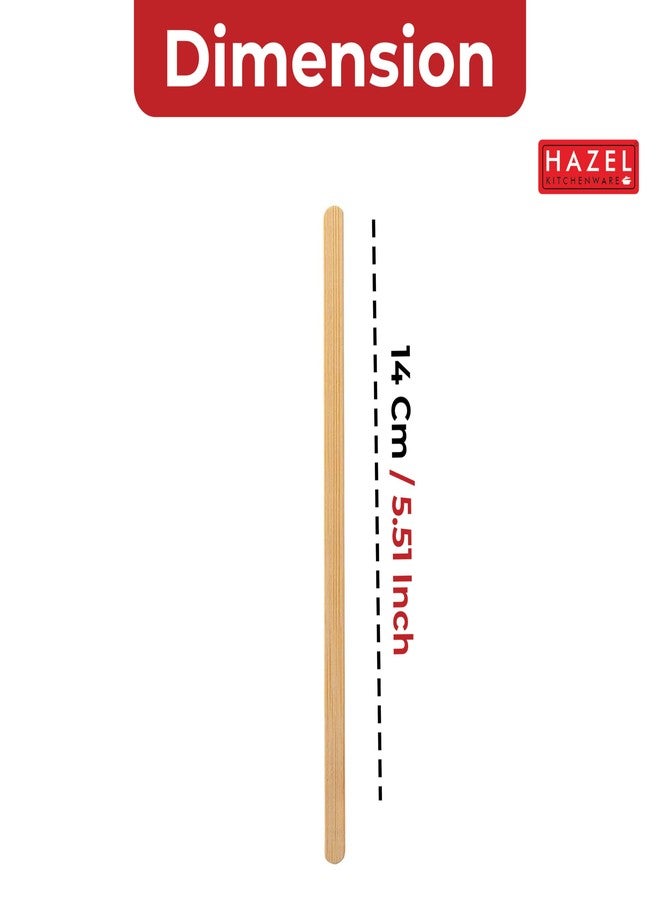 HAZEL Disposable Coffee Stirrer, 14cm (Pack of 100) | Eco-Friendly Wooden Stirrers for Tea, Coffee & Beverages | Ideal for Home, Office & Cafes - Image 3