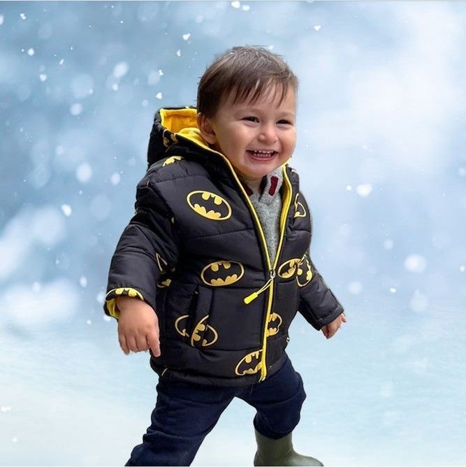 Sedirli Inflatable Unisex Children's Coat with Fleece Inside, Thick Waterproof Hooded Printed Winter Inflatable Coat - Image 1