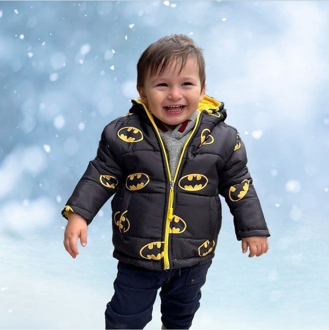 Sedirli Inflatable Unisex Children's Coat with Fleece Inside, Thick Waterproof Hooded Printed Winter Inflatable Coat - Image 3
