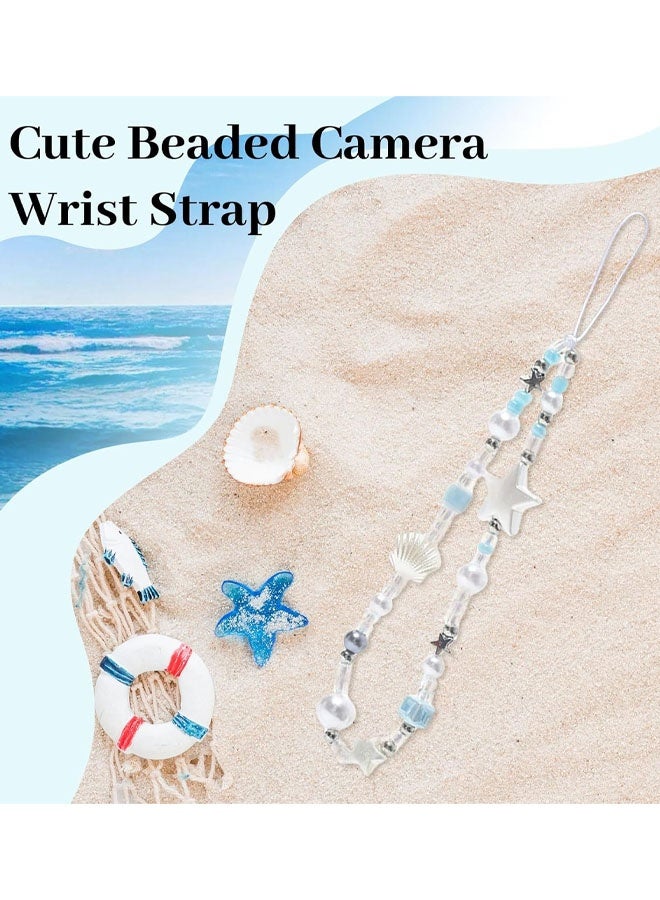 Beaded Phone Strap With Fake Pearl Star Shell Stable Beaded Chain Wrist Lanyard For Smartphones and Cameras Summer Beach Style Mobile Pendant Charm - Image 4