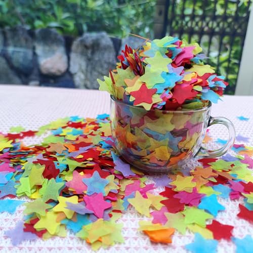 Mybbshower نجوم ورقية ملونة من ماي بي بي شاور لتزيين الطاولة لحفلات عيد الميلاد - عبوة من 4000 قطعة - Image 5