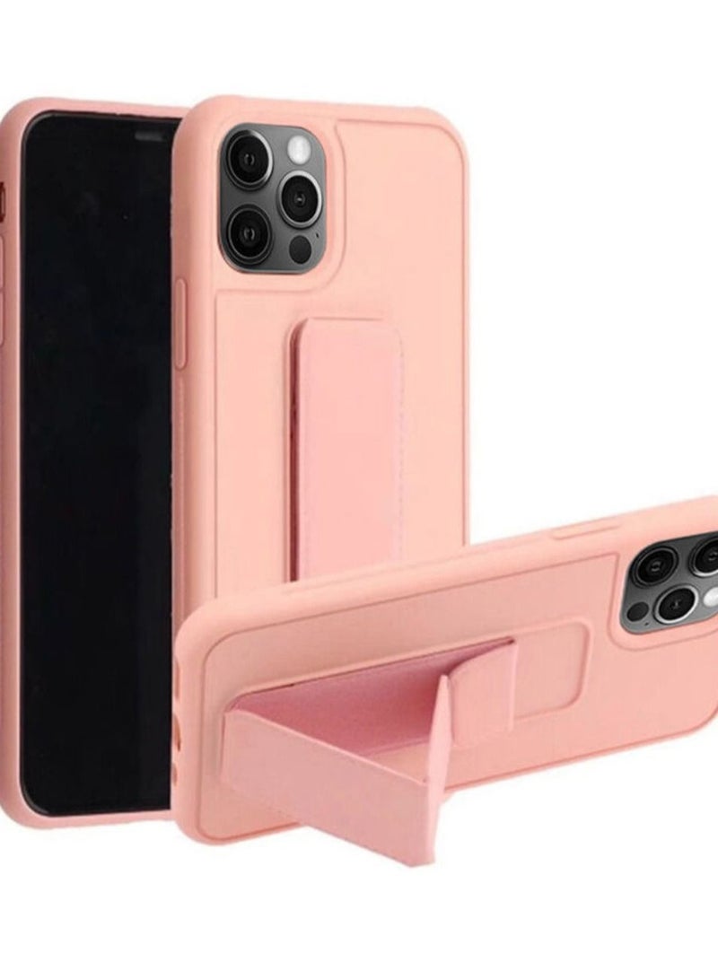 3-in-1 Magnetic Wrist Strap Hand Grip with Stand Case Cover for Iphone 13 Pro(Pink) - Image 2