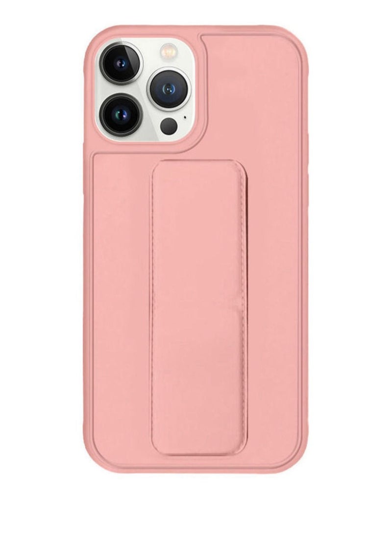 3-in-1 Magnetic Wrist Strap Hand Grip with Stand Case Cover for Iphone 13 Pro(Pink) - Image 1