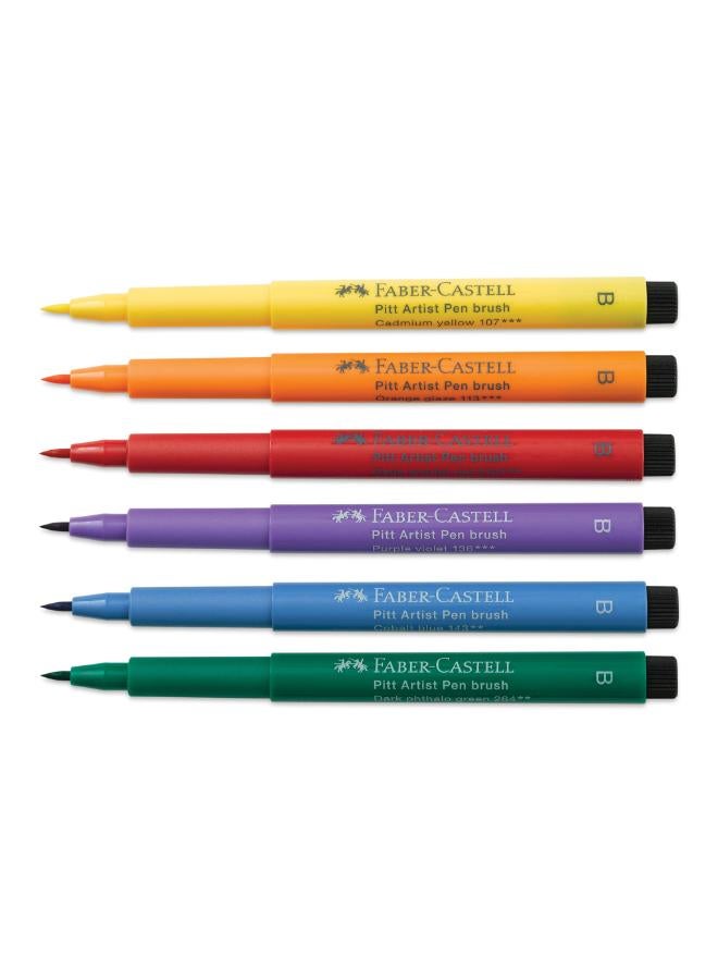 FABER-CASTELL Set Of 6 Pitt Artist Pen Brush Set  - Image 1