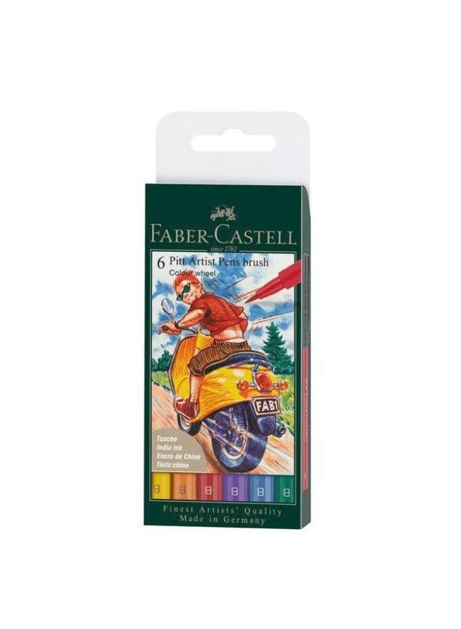 FABER-CASTELL Set Of 6 Pitt Artist Pen Brush Set  - Image 2