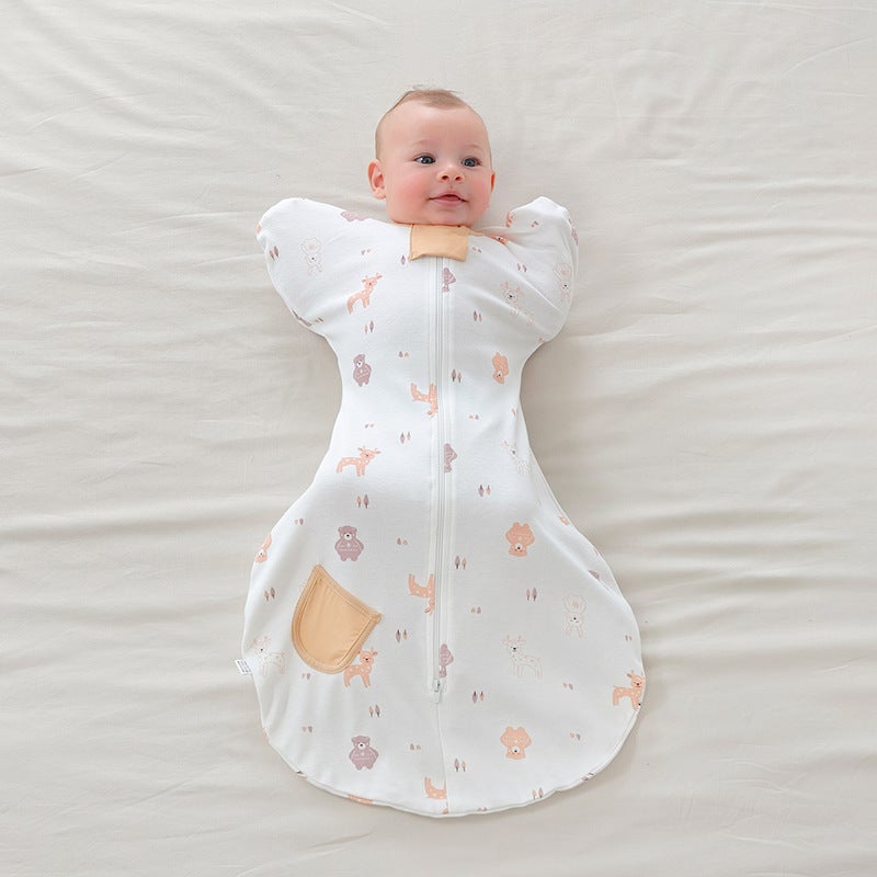 Newborn baby surrender anti-shock sleeping bag Baby Swaddling bag towel anti-kick quilt four seasons spring and autumn style wrapped pure cotton - Image 4