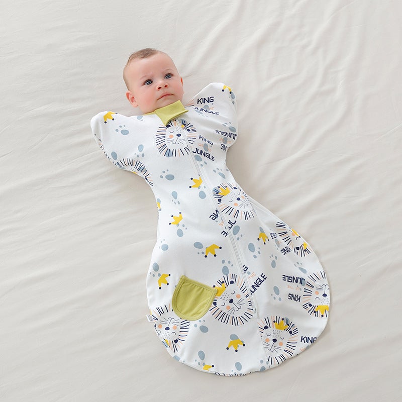 Newborn baby surrender anti-shock sleeping bag Baby Swaddling bag towel anti-kick quilt four seasons spring and autumn style wrapped pure cotton - Image 3