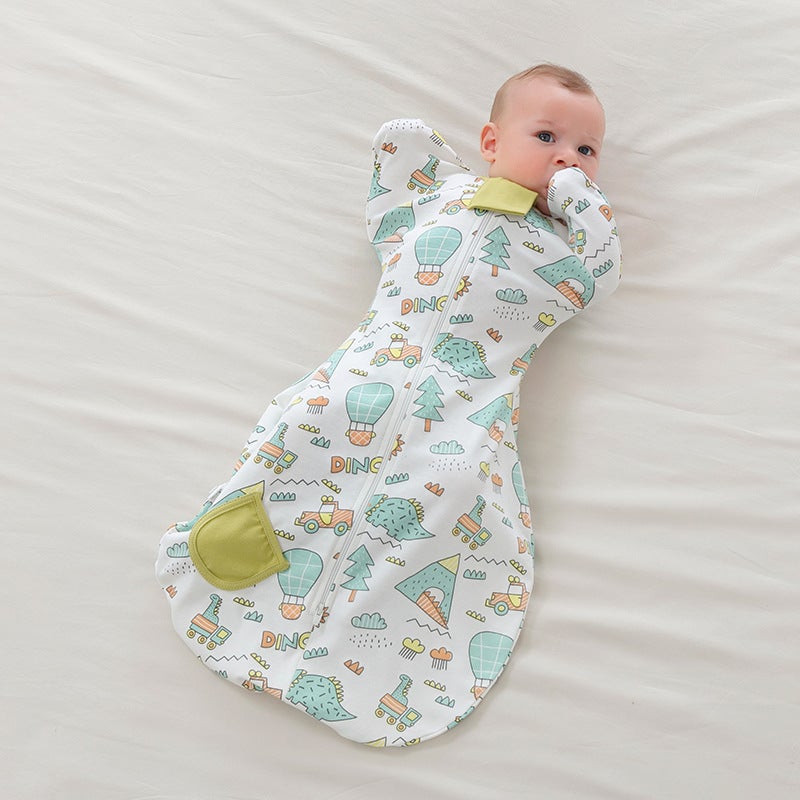 Newborn baby surrender anti-shock sleeping bag Baby Swaddling bag towel anti-kick quilt four seasons spring and autumn style wrapped pure cotton - Image 2