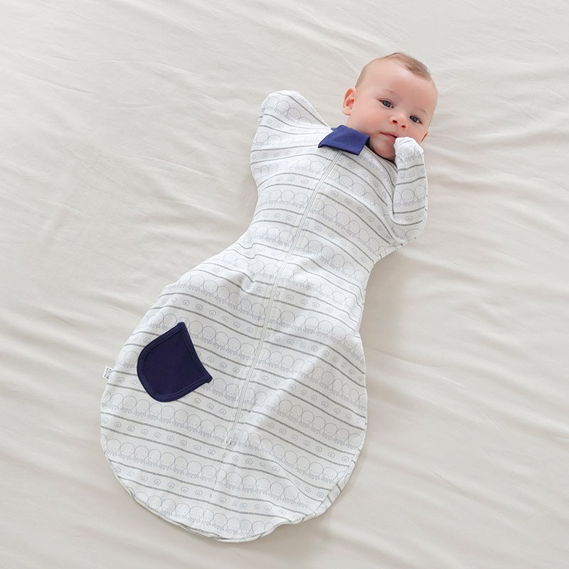 Newborn baby surrender anti-shock sleeping bag Baby Swaddling bag towel anti-kick quilt four seasons spring and autumn style wrapped pure cotton - Image 5