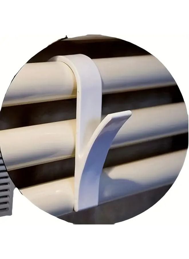 4PCS White Plastic Hooks Space Saving Radiator Towel Rack For Bathroom Storage - Image 3