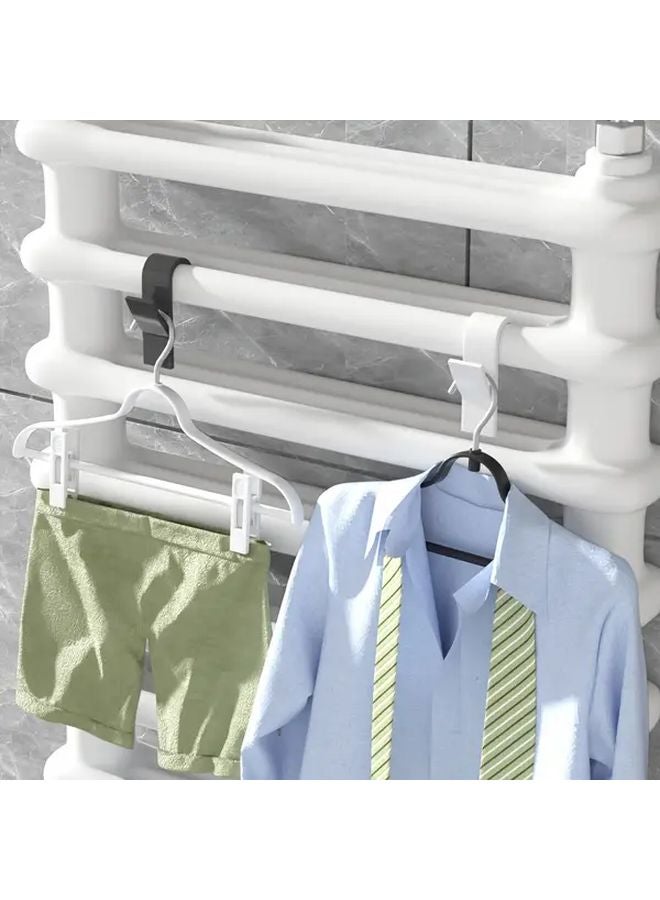 4PCS White Plastic Hooks Space Saving Radiator Towel Rack For Bathroom Storage - Image 2