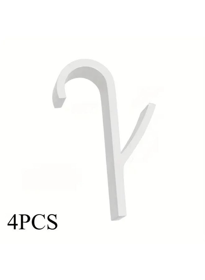 4PCS White Plastic Hooks Space Saving Radiator Towel Rack For Bathroom Storage - Image 1