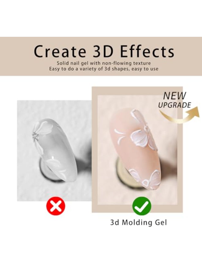 Gyraolvant Solid 3d Nail Sculpting Gel For Nail Art 3d Nail Art Gel Multifunctional 3d Molding For Nails Salon Home DIY White Black - Image 3