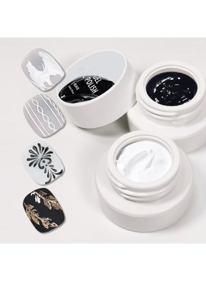 Gyraolvant Solid 3d Nail Sculpting Gel For Nail Art 3d Nail Art Gel Multifunctional 3d Molding For Nails Salon Home DIY White Black - Image 1