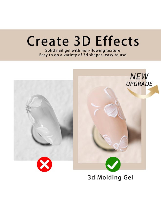 Gyraolvant Solid 3d Nail Sculpting Gel For Nail Art 3d Nail Art Gel Multifunctional 3d Molding For Nails Salon Home DIY White Black - Image 4