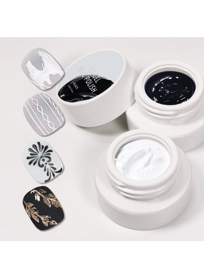 Gyraolvant Solid 3d Nail Sculpting Gel For Nail Art 3d Nail Art Gel Multifunctional 3d Molding For Nails Salon Home DIY White Black - Image 2