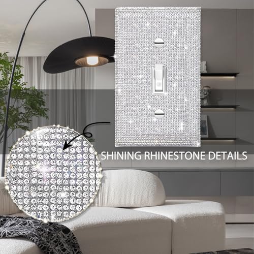 Gaocai Silver Shiny Gold Light Switch Cover Gold Rhinestones Wall Plates Light Switch Cover Plate Decorative Switch Covers Wall Plate - Image 4
