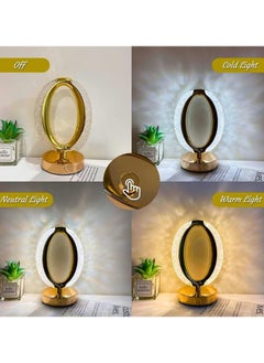 SUPREMIUM Smart Touch Sensor Crystal Table Lamp | 3-Way Dimmable LED Desk Light | USB Rechargeable, Gold Crystal Lamp for Bedroom, Living Room & Home Décor  - Image 3