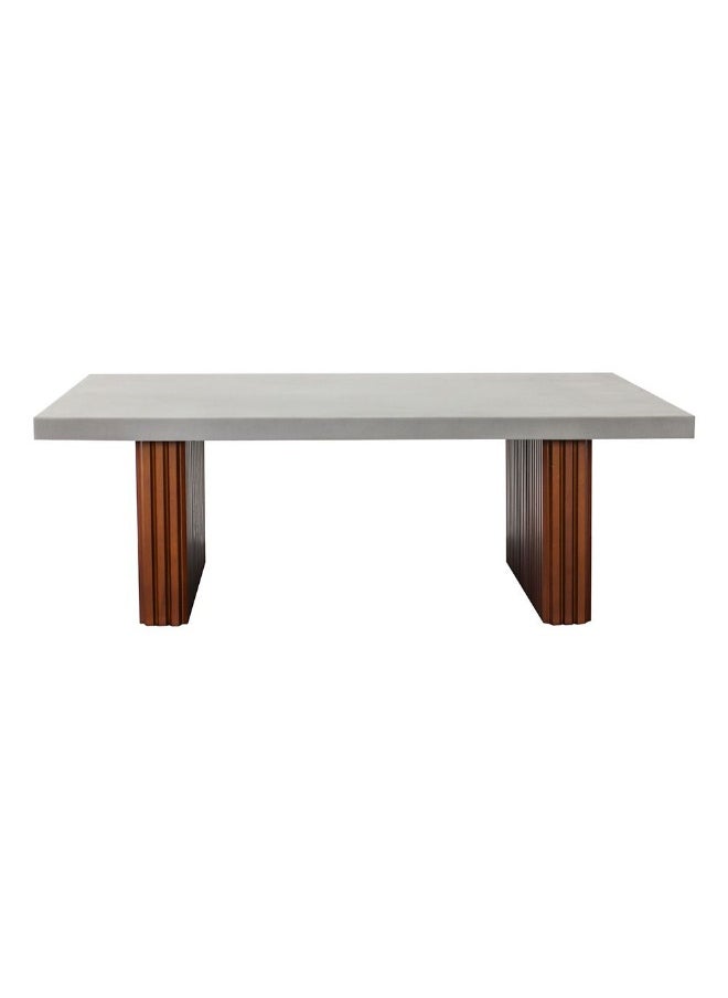 DANUBE HOME Zenith Coffee Table Modern Living Room Coffee Table Stylish And Durable Design Sleek Accent Table With Chic Contrast Elegant Home DÃ©cor For Any Space - Grey And Walnut  - Image 1