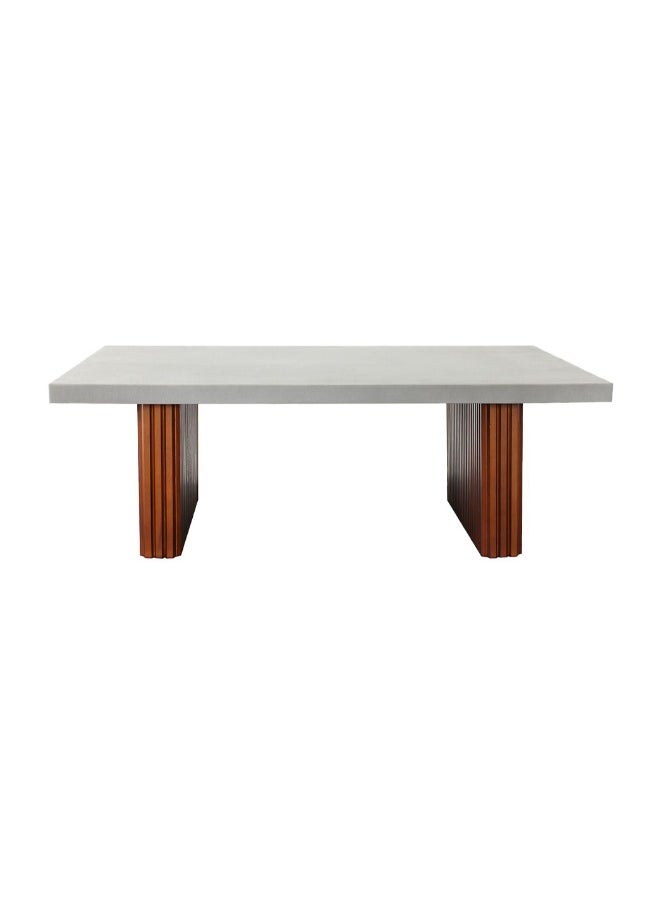 DANUBE HOME Zenith Coffee Table Modern Living Room Coffee Table Stylish And Durable Design Sleek Accent Table With Chic Contrast Elegant Home DÃ©cor For Any Space - Grey And Walnut  - Image 5