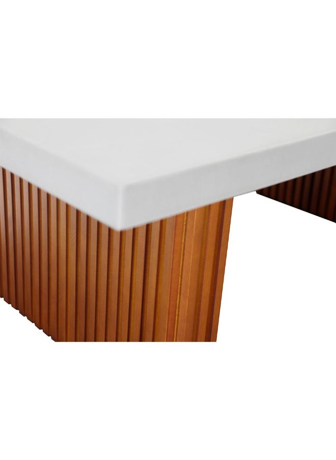 DANUBE HOME Zenith Coffee Table Modern Living Room Coffee Table Stylish And Durable Design Sleek Accent Table With Chic Contrast Elegant Home DÃ©cor For Any Space - Grey And Walnut  - Image 3