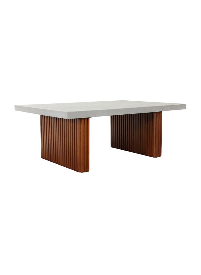 DANUBE HOME Zenith Coffee Table Modern Living Room Coffee Table Stylish And Durable Design Sleek Accent Table With Chic Contrast Elegant Home DÃ©cor For Any Space - Grey And Walnut  - Image 4