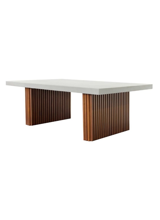 DANUBE HOME Zenith Coffee Table Modern Living Room Coffee Table Stylish And Durable Design Sleek Accent Table With Chic Contrast Elegant Home DÃ©cor For Any Space - Grey And Walnut  - Image 2
