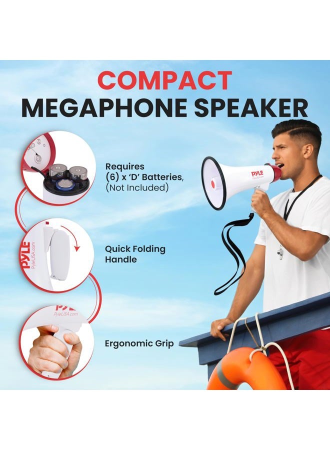Pyle 40 Watt Professional Megaphone Clear Sound & Ergonomic Grip - Multi-Function with Talk, Siren, Volume Control - Detachable Handheld Mic - Indoor & Outdoor Sports, Emergency Response - Image 3