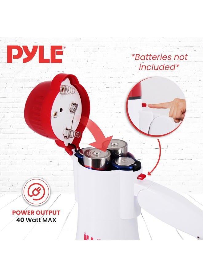 Pyle 40 Watt Professional Megaphone Clear Sound & Ergonomic Grip - Multi-Function with Talk, Siren, Volume Control - Detachable Handheld Mic - Indoor & Outdoor Sports, Emergency Response - Image 5