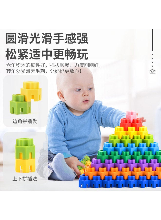 Children's Educational Plastic Hexagon Building Blocks Jigsaw Puzzle For Boys And Girls Small Particle Building Blocks For Kindergarten - Image 4