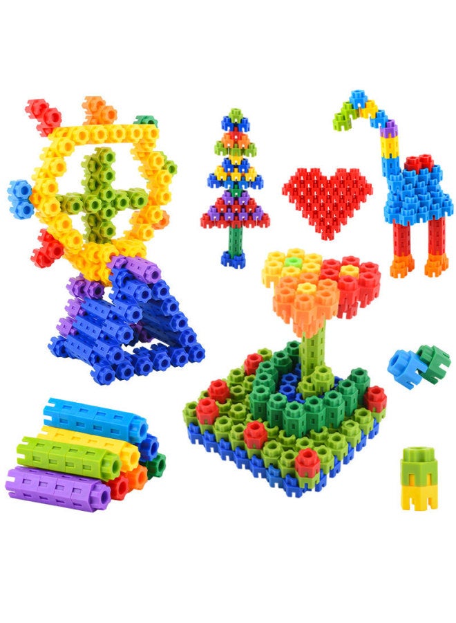 Children's Educational Plastic Hexagon Building Blocks Jigsaw Puzzle For Boys And Girls Small Particle Building Blocks For Kindergarten - Image 3