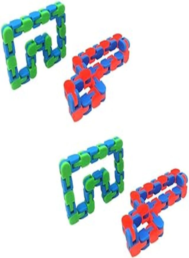 NUOBESTY Kid's, Adult's Wacky Track Sensory Snake Puzzle Fidget Toys (4 Pieces)