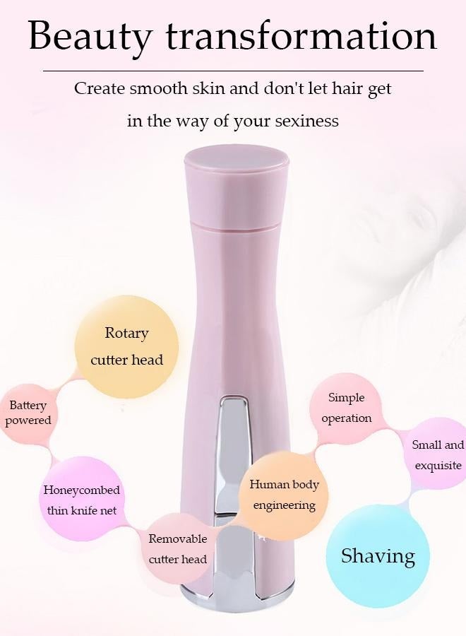 Loquat Portable Mini Female Facial Hair Remover, Female Electric Hair Remover, Female Safe and Painless Hair Trimmer, Bikini Trimmer, Facial Hair, Razor (Pink) - Image 2
